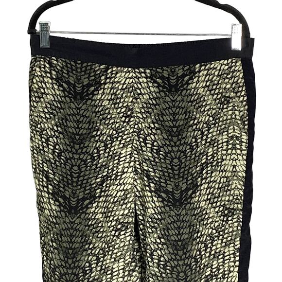 Trouve Womens Jogger Pants High Rise Snakeskin Pattern Elastic Fit Green Medium - Picture 6 of 10